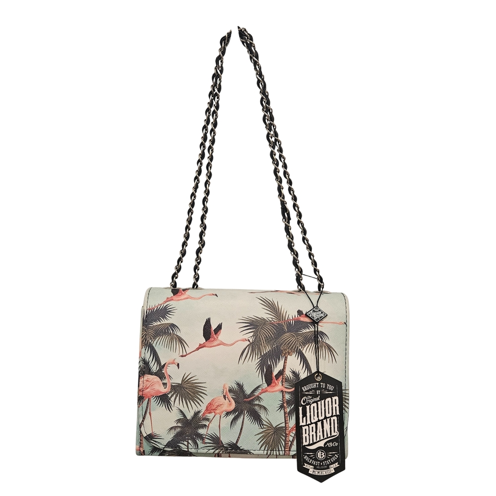 Liquor Brand Flamingo Print Women's Rockabilly Purse